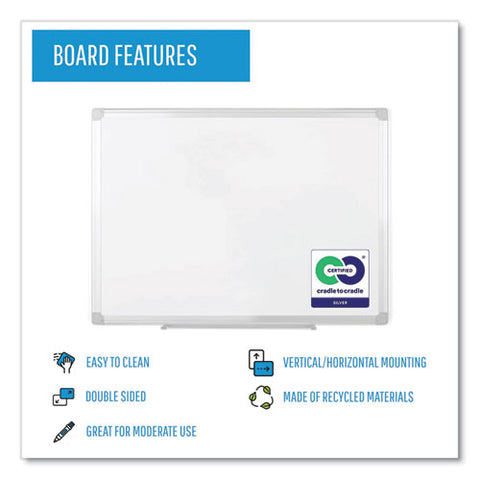 Earth Silver Easy Clean Dry Erase Boards, 96" X 48", White Surface, Satin Aluminum Frame