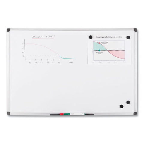 Value Lacquered Steel Magnetic Dry Erase Board, 96" X 48", White Surface, Satin Aluminum Frame