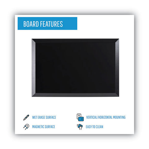 Kamashi Wet-erase Board, 36" X 24", Black Surface, Black Wood Frame