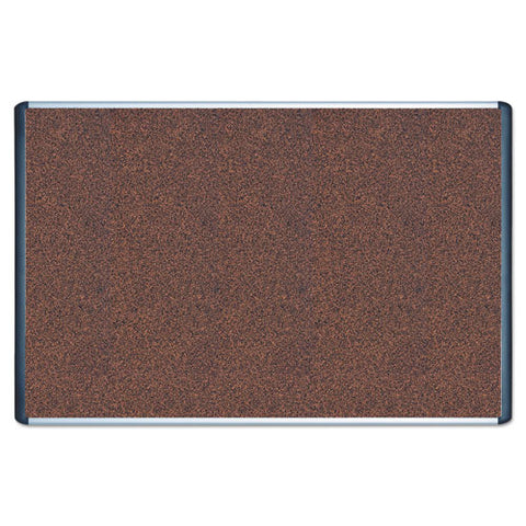 Tech Cork Board, 72" X 48", Tan Surface, Silver/black Aluminum Frame