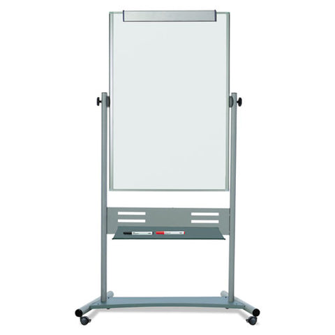 Revolver Easel, Vertical Orientation, 35.4" X 47.2", White Surface, Satin Aluminum Frame