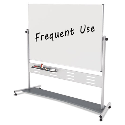 Revolver Easel, Horizontal Orientation, 70.8" X 47.2", White Surface, Satin Aluminum Frame