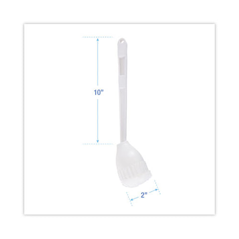 Cone Toilet Bowl Mop, 10" Handle, 2" Mop Head, White, 25/carton