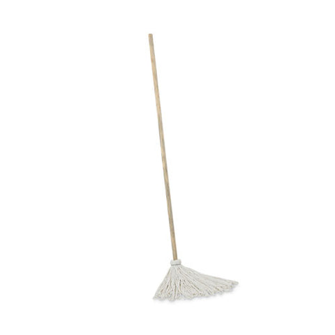 Handle/deck Mops, #12 White Rayon Head, 48" Natural Wood Handle, 6/pack