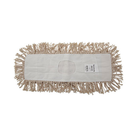 Industrial Dust Mop Head, Hygrade Cotton, 18w X 5d, White