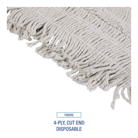 Disposable Dust Mop Head, Cotton, 18w X 5d