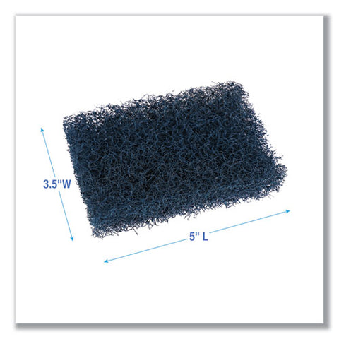 Extra Heavy-duty Scouring Pad, 3.5 X 5, Dark Blue, 20/carton