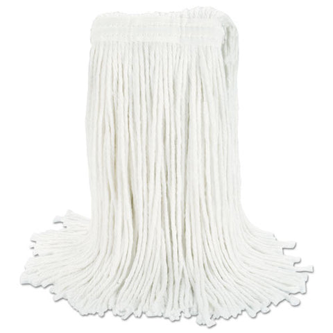 Cut-end Wet Mop Head, Rayon, No. 24, White, 12/carton