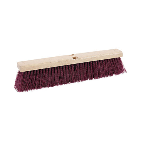 Floor Brush Head, 3" Maroon Heavy-duty Polypropylene Bristles, 18" Brush