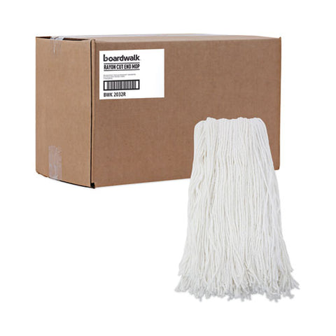 Cut-end Wet Mop Head, Rayon, No. 32, White, 12/carton