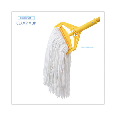 Premium Cut-end Wet Mop Heads, Rayon, 16oz, White, 12/carton