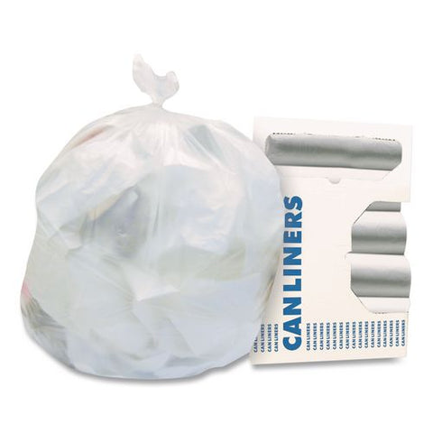 High-density Waste Can Liners, 10 Gal, 8 Mic, 24 X 24, Natural, 1,000/carton