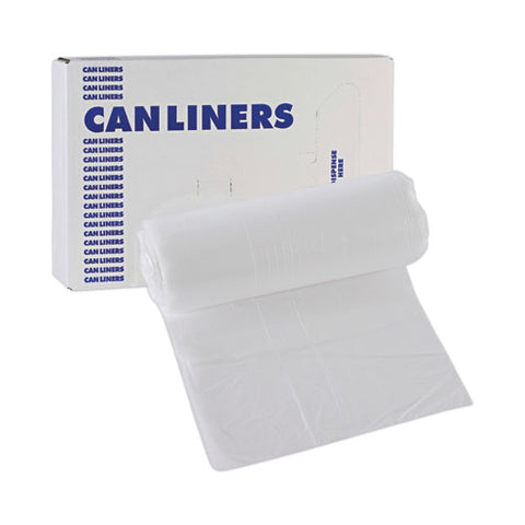 High-density Can Liners, 16 Gal, 6 Mic, 24" X 33", Natural, Perforated Roll, 50 Bags/roll, 20 Rolls/carton