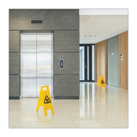 Site Safety Wet Floor Caution Sign, 2-sided, 10 X 2 X 26, Yellow