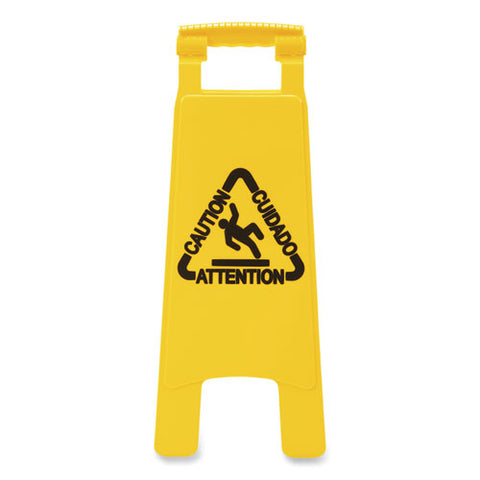 Site Safety Wet Floor Caution Sign, 2-sided, 10 X 2 X 26, Yellow