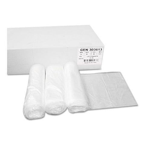 High-density Can Liners, 30 Gal, 10 Mic, 30" X 36", Natural, Perforated Roll, 25 Bags/roll, 20 Rolls/carton