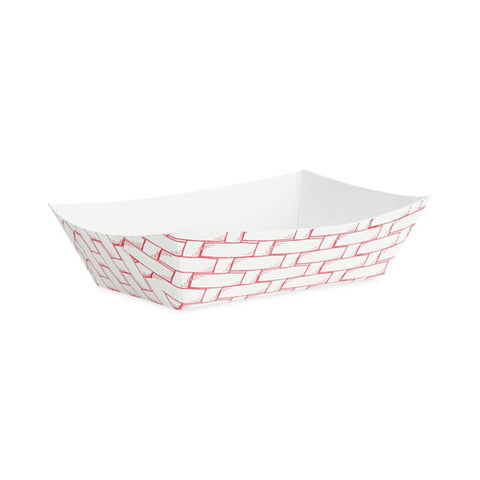 Paper Food Baskets, 0.25 Lb Capacity, 2.69 X 4 X 1.05, Red/white, 1,000/carton