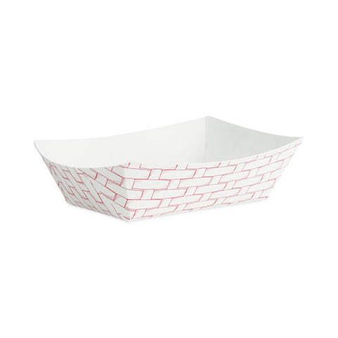 Paper Food Baskets, 0.5 Lb Capacity, Red/white, 1,000/carton