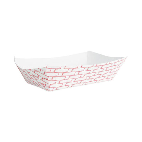 Paper Food Baskets, 5 Lb Capacity, Red/white, 500/carton