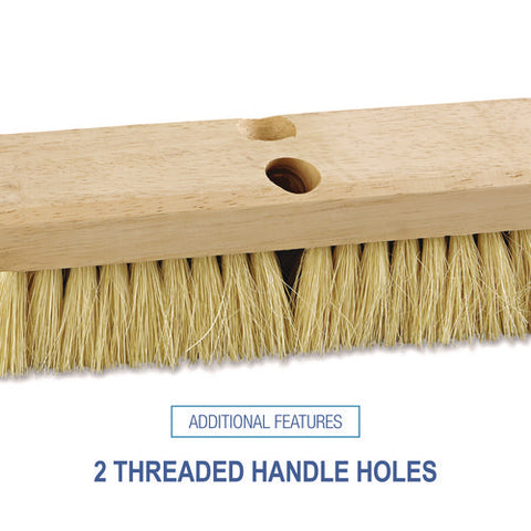 Deck Brush Head, 2" White Tampico Bristles, 10" Brush