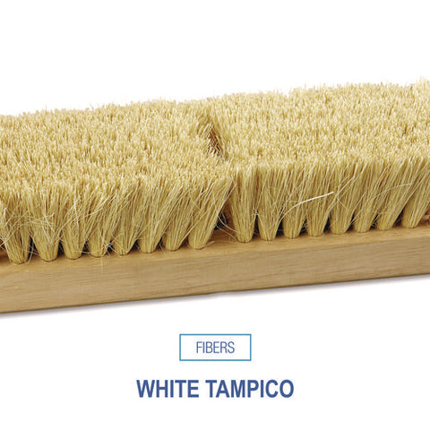 Deck Brush Head, 2" White Tampico Bristles, 10" Brush