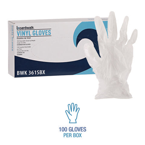 Exam Vinyl Gloves, Powder/latex-free, 3 3/5 Mil, Clear, Small, 100/box