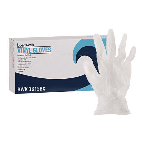 Exam Vinyl Gloves, Clear, Small, 3 3/5 Mil, 100/box, 10 Boxes/carton