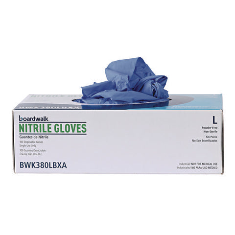 Disposable General-purpose Nitrile Gloves, Large, Blue, 4 Mil, 100/box