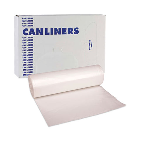 High-density Can Liners, 60 Gal, 11 Mic, 38" X 58", Natural, Perforated Roll, 25 Bags/roll, 8 Rolls/carton