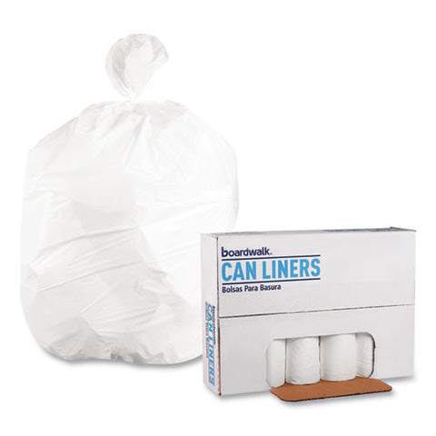 Low-density Waste Can Liners, 60 Gal, 0.6 Mil, 38" X 58", White, Perforated Roll, 25 Bags/roll, 4 Rolls/carton