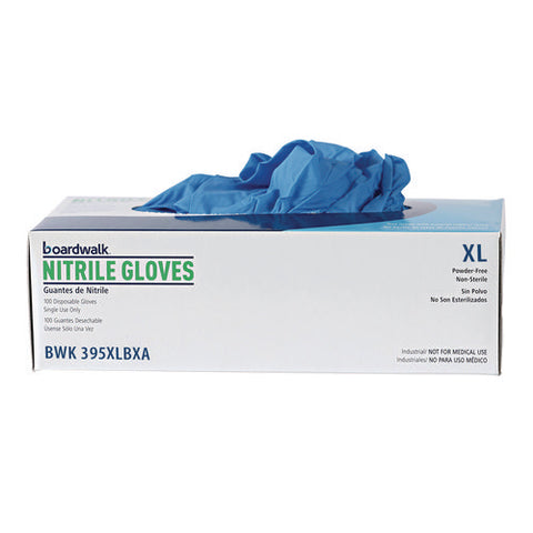 Disposable General-purpose Powder-free Nitrile Gloves, X-large, Blue, 5 Mil, 100/box