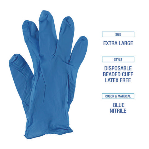 Disposable General-purpose Powder-free Nitrile Gloves, X-large, Blue, 5 Mil, 100/box