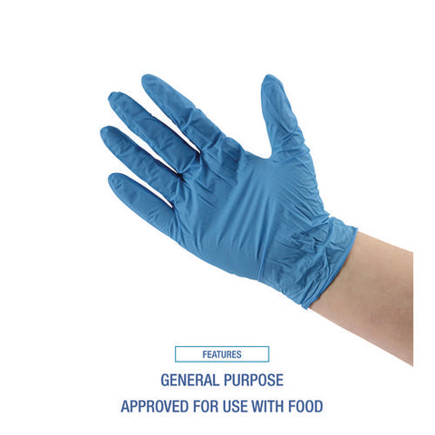 Disposable General-purpose Powder-free Nitrile Gloves, X-large, Blue, 5 Mil, 1,000/carton