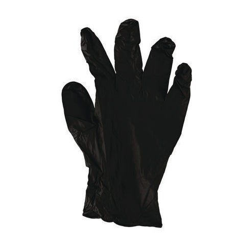 Disposable General-purpose Powder-free Nitrile Gloves, Medium, Black, 4.4 Mil, 100/box