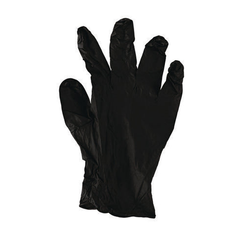 Disposable General-purpose Powder-free Nitrile Gloves, Small, Black, 4.4 Mil, 100/box