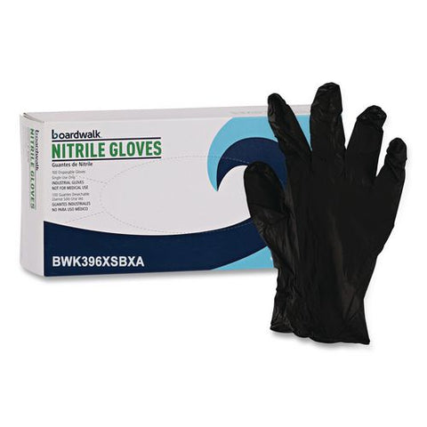 396 Series Disposable General-purpose Nitrile Gloves, Powder-free, X-small, 4.4 Mil Thick, 9.5" Long, Black, 100/box