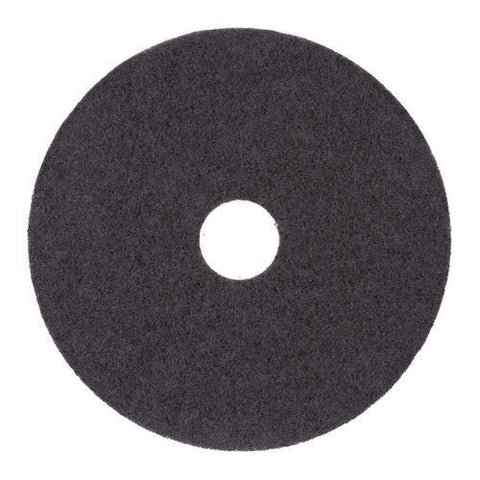 Stripping Floor Pads, 12" Diameter, Black, 5/carton