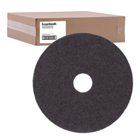 Stripping Floor Pads, 14" Diameter, Black, 5/carton