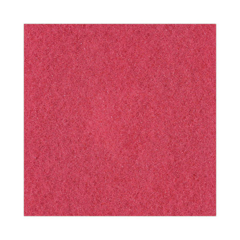 Buffing Floor Pads, 16" Diameter, Red, 5/carton