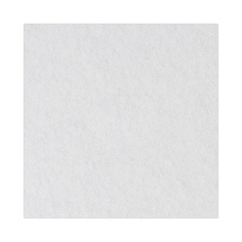 Polishing Floor Pads, 16" Diameter, White, 5/carton