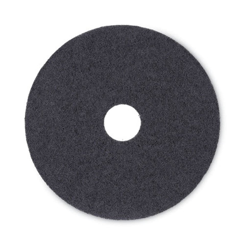 Stripping Floor Pads, 17" Diameter, Black, 5/carton