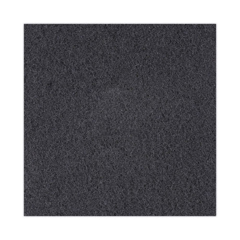 High Performance Stripping Floor Pads, 17" Diameter, Black, 5/carton