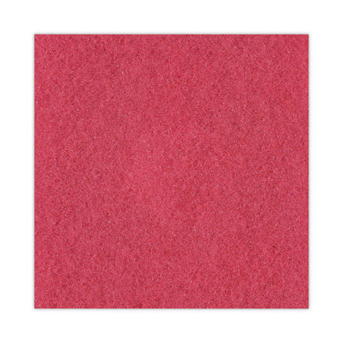 Buffing Floor Pads, 18" Diameter, Red, 5/carton