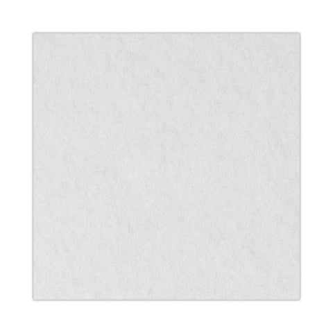 Polishing Floor Pads, 18" Diameter, White, 5/carton