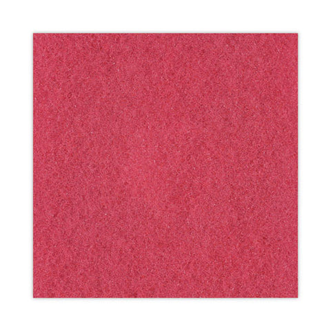 Buffing Floor Pads, 19" Diameter, Red, 5/carton