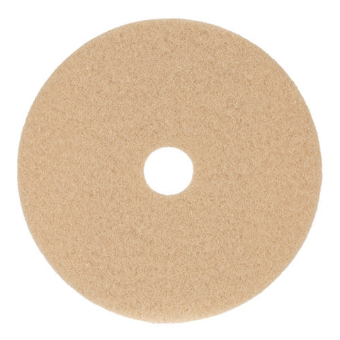 Burnishing Floor Pads, 19" Diameter, Tan, 5/carton