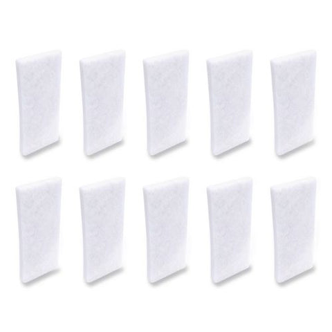 Fine Grade Utility Pad, 4.62 X 10, White, 10/carton