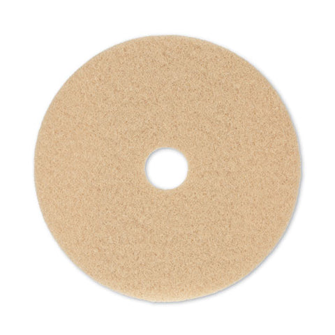 Burnishing Floor Pads, 20" Diameter, Tan, 5/carton