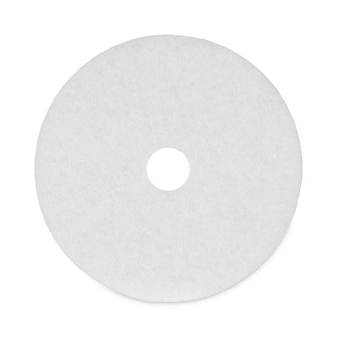 Polishing Floor Pads, 20" Diameter, White, 5/carton