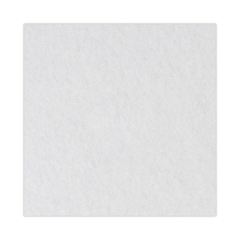 Polishing Floor Pads, 21" Diameter, White, 5/carton